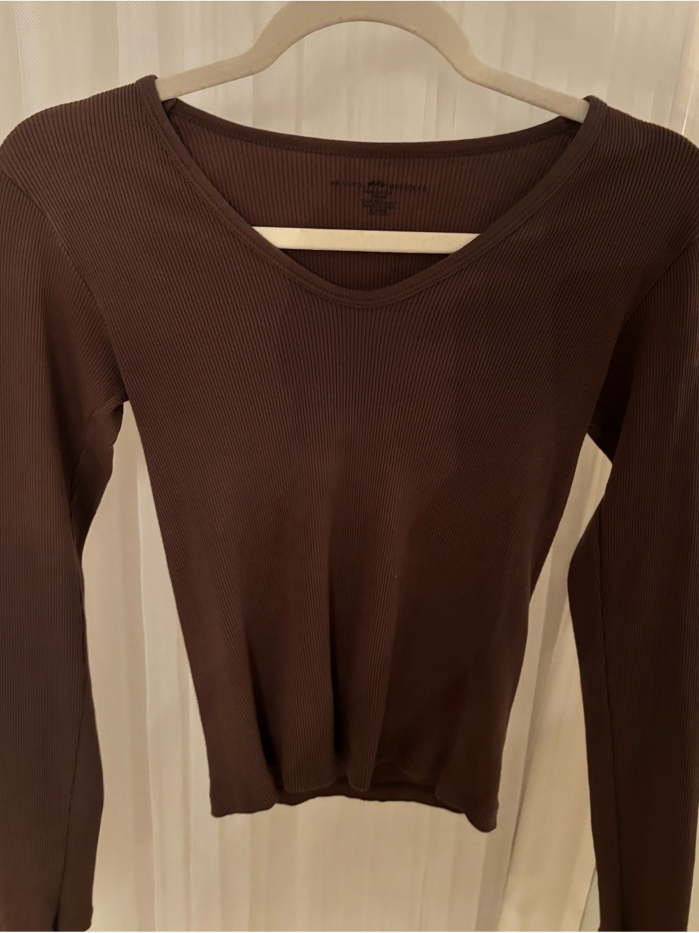 Brandy Melville Ribbed Long-Sleeve Top